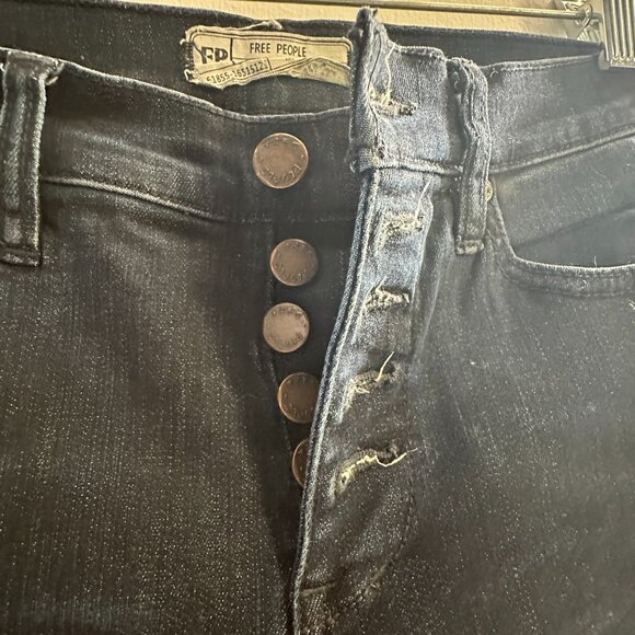 Free People Button Fly Skinny Jeans - Picture 2 of 3